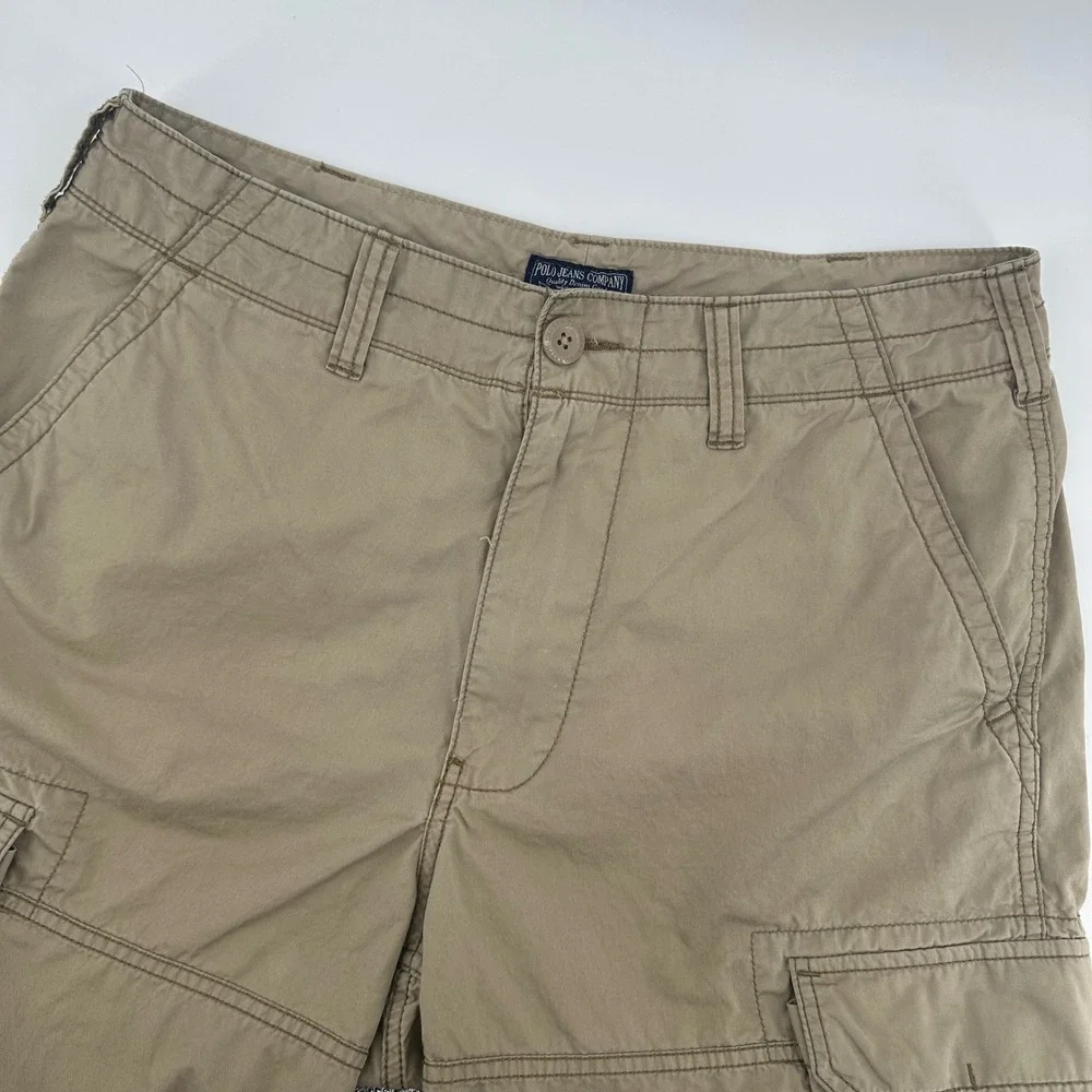 Polo‎ Jeans Company Ralph Lauren Mens Khaki Cargo Shorts Size 32
